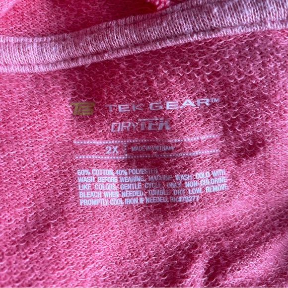 NWOT - Women’s - TEK GEAR Dry Tech - Neon Bright Pink Tunic Hoodie Sweatshirt - Picture 10 of 10
